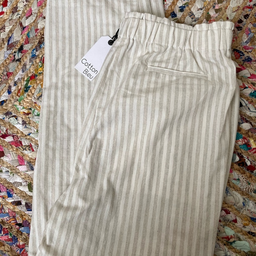 Women's Striped Tan Pants